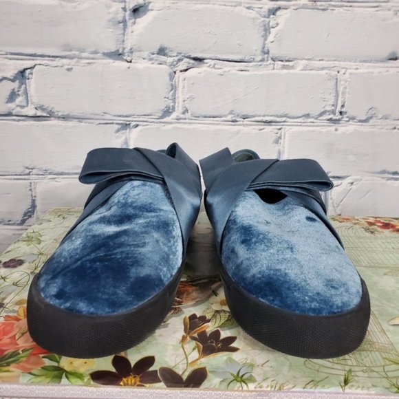 Mercedes Castillo Blue Velvet and Satin Sneakers - Picture 6 of 8